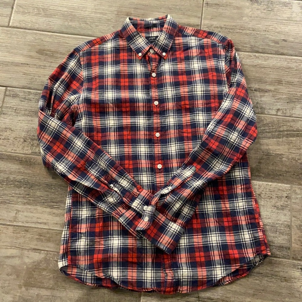 J Crew Homespun plaid button-down
